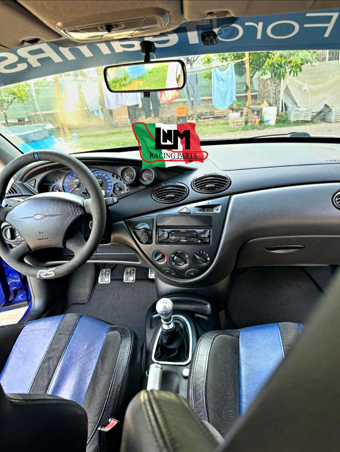 Tappetini simil originali Ford focus RS MK1 1998-2005 velluto premium nero  + logo RS personalizzato nero riproduzione originali