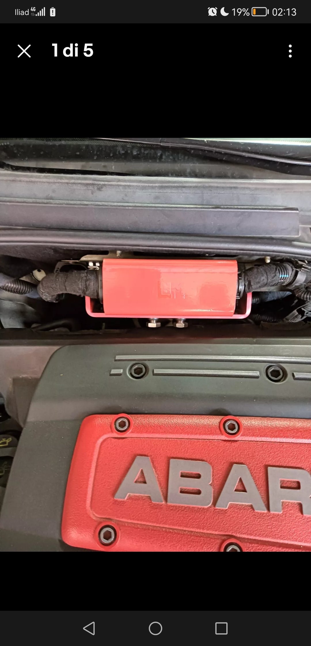 Blindatura corrazzata rossa  unica spessore 5mm LNM centralina ECU ANTITHEFT ARMOR punto abarth  / punto abarth / 500abarth