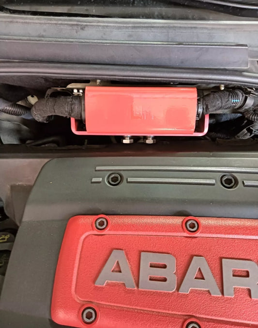 Blindatura corrazzata rossa  unica spessore 5mm LNM centralina ECU ANTITHEFT ARMOR punto abarth  / punto abarth / 500abarth