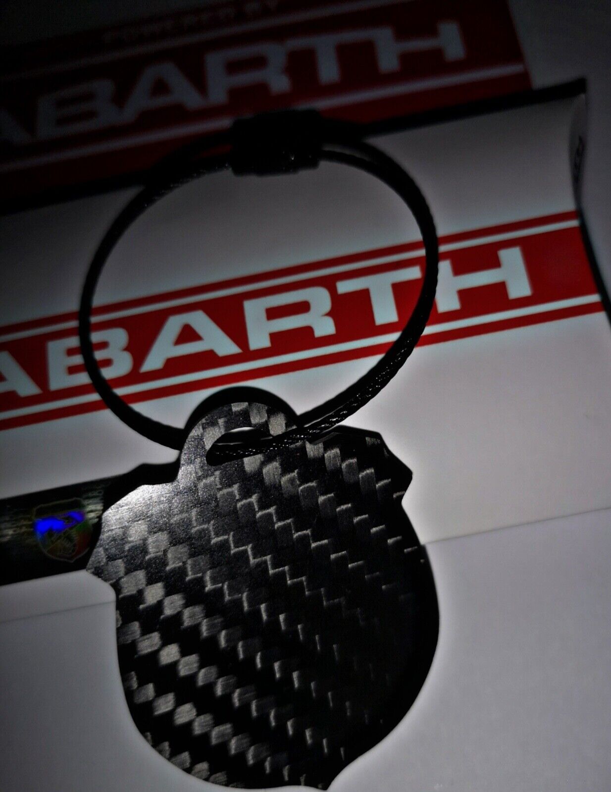 portachiavi ABARTH logo fibra carbonio