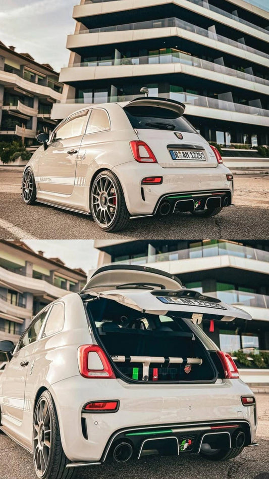 Kit duomi irrigidimento baule modello Campovolo Grey + rete corsa TRIBUTO ITALIA TRICOLORE special edition 500ABARTH / punto abarth evo abarth/ panda 100 HP irrigidimento baule LNM