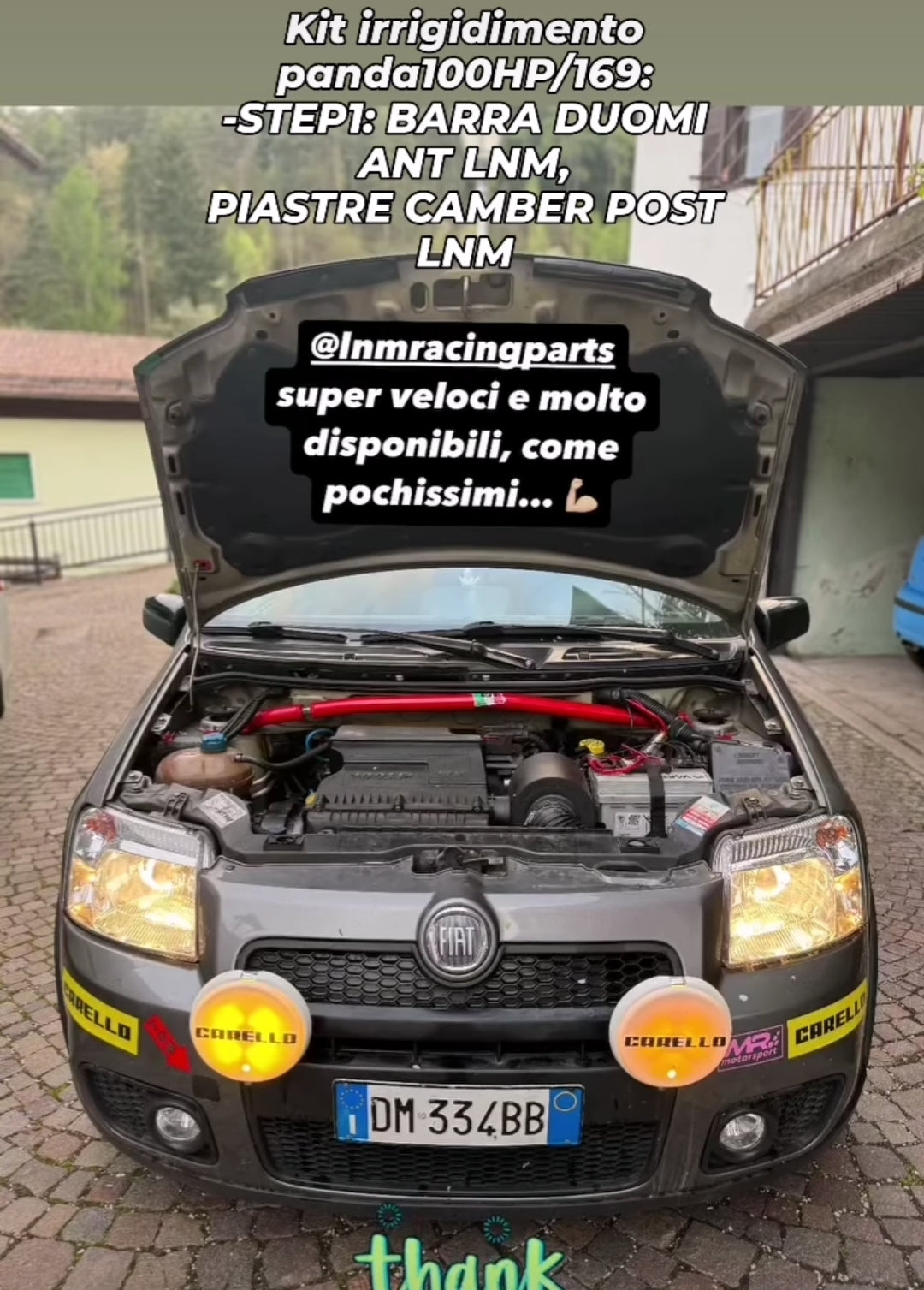 Barra duomi anteriore tirante regolabile panda 100HP / fiat panda  2 SERIE SIGLA 169 LNM