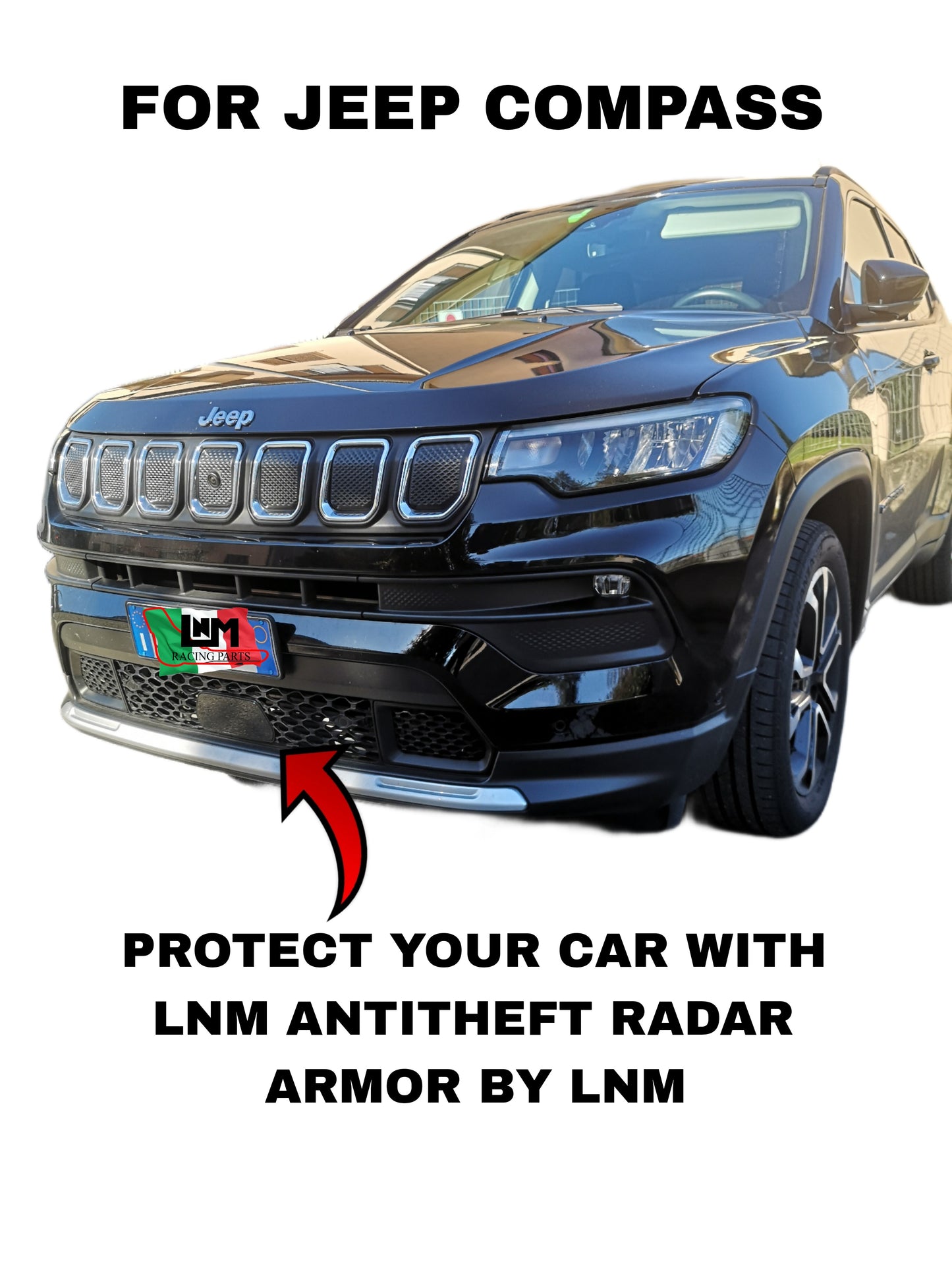 Blindatura Radar Jeep Compass Centralina Antifurto acciaio INOX ANTITHEFT ARMOR ECU LNM