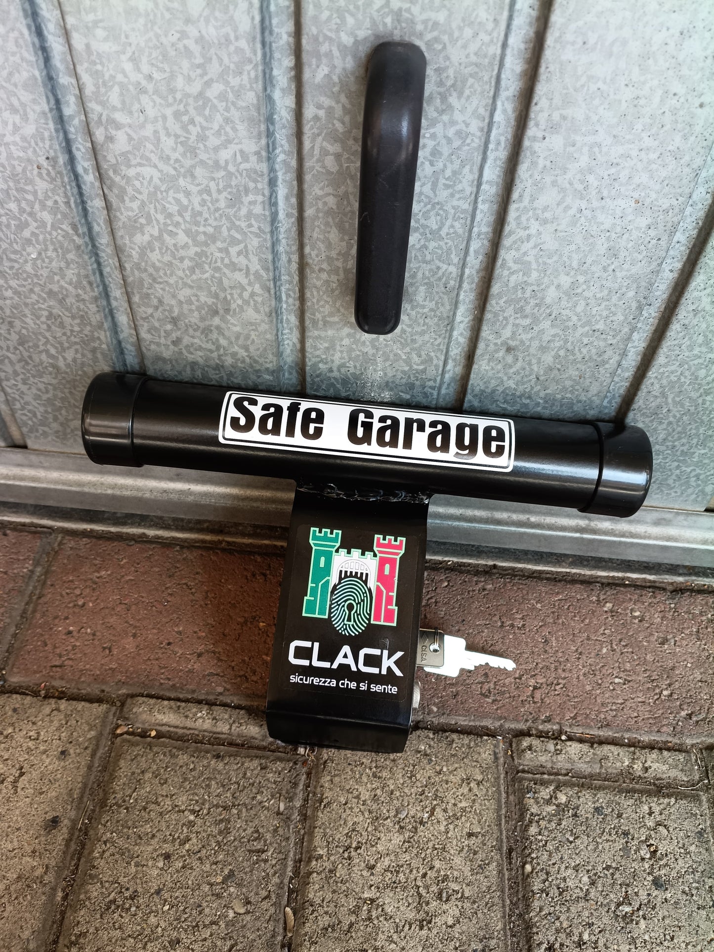 SAFE GARAGE difensore blocca porta garage e auto antifurto Made in Italy con lucchetto Serratura CISA antitaglio Clack sicurezza By LNM